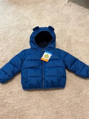 Columbia Navy and Royal Blue Toddler Puffer Jacket with Hood